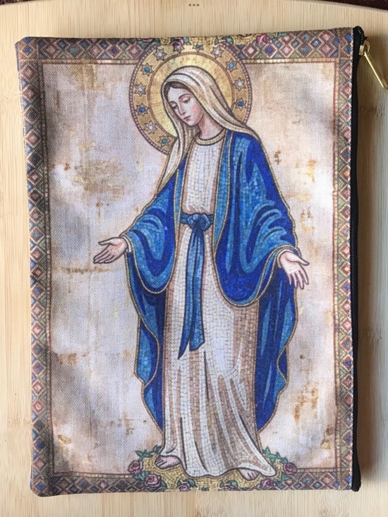 Source Unknown Other - Virgin Mary / Mother Mary / Madonna Cosmetic Rosary Pouch Confirmation Gift